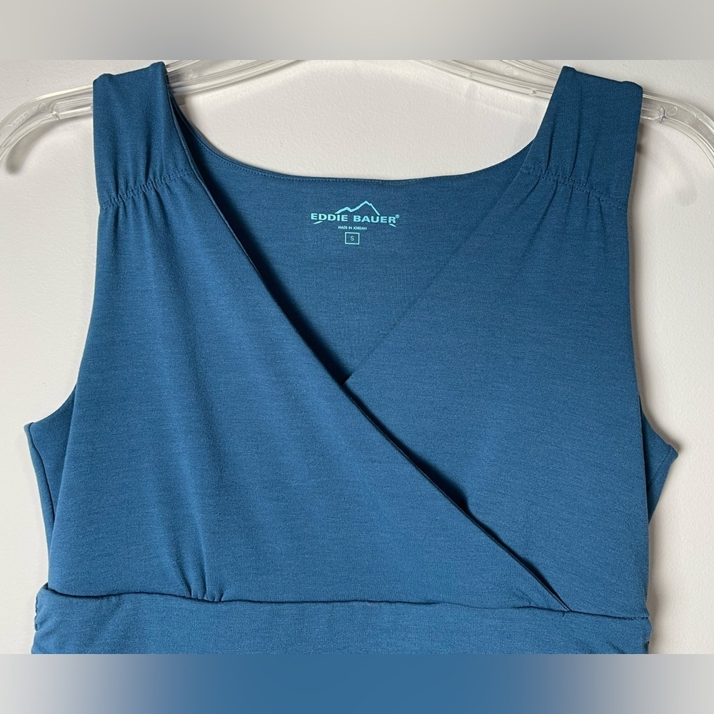 NWOT Eddie Bauer Blue Lily Crossover Midi Travel Dress - Picture 3 of 12